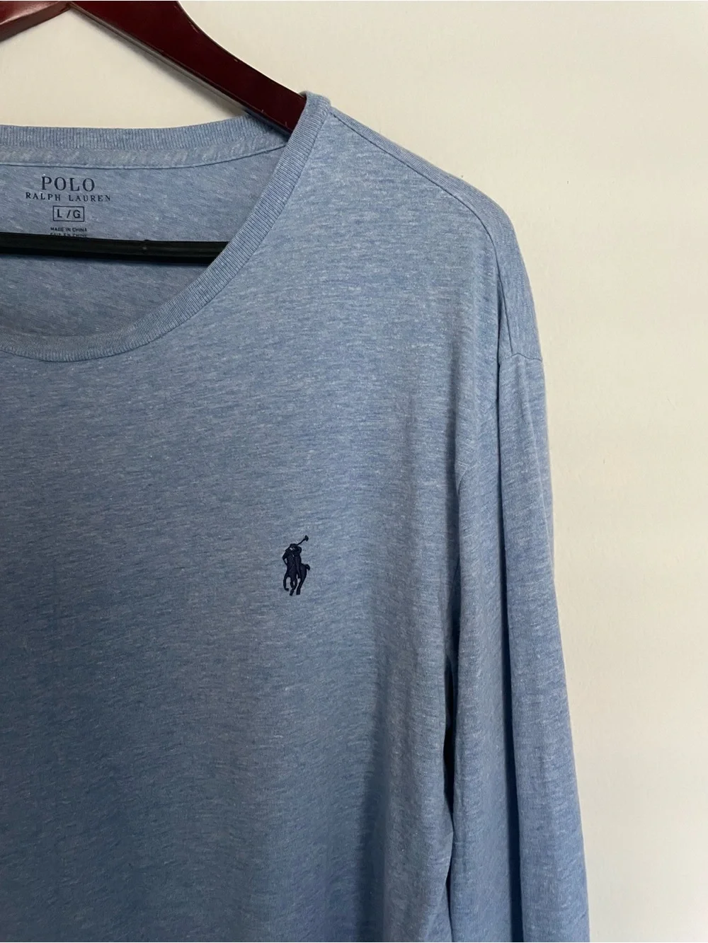 Polo by Ralph Lauren Heather Light Blue Crew Neck Tee